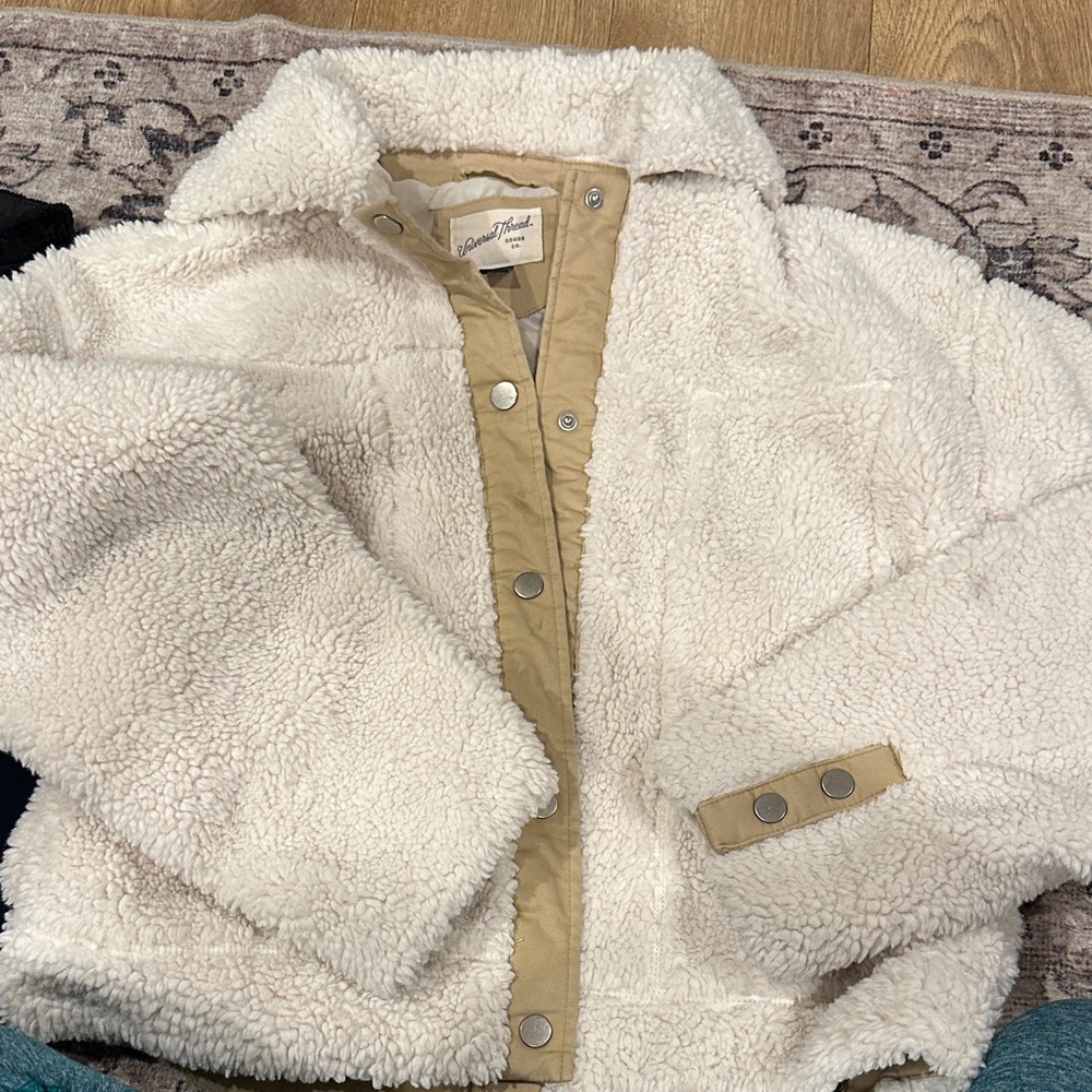 Cream Sherpa  Puffer Jacket
